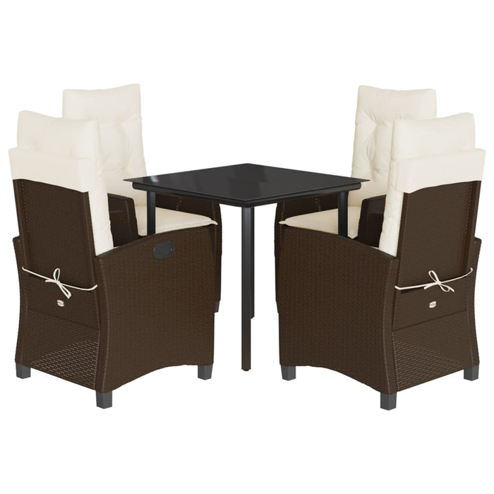Set mobilier de grădină, 5 piese, cu perne, maro, poliratan - WALTI WALTI