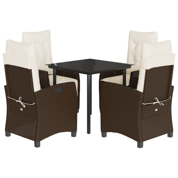 Set mobilier de grădină, 5 piese, cu perne, maro, poliratan - WALTI WALTI