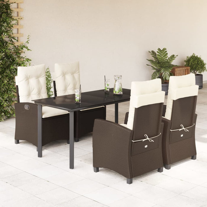 Set mobilier de grădină, 5 piese, cu perne, maro, poliratan - WALTI WALTI