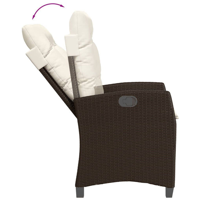 Set mobilier de grădină cu perne, 7 piese, maro, poliratan WALTI
