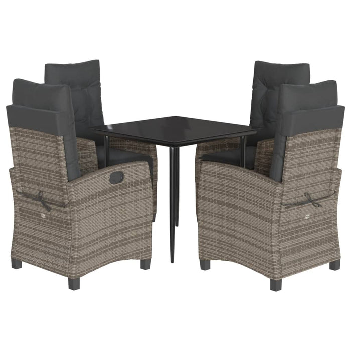 Set mobilier de grădină cu perne, 5 piese, gri, poliratan - WALTI WALTI