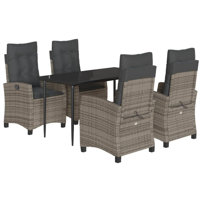 Set mobilier de grădină cu perne, 5 piese, gri, poliratan - WALTI WALTI