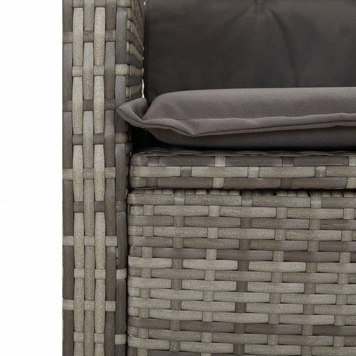Set mobilier de grădină cu perne, 7 piese, gri, poliratan WALTI