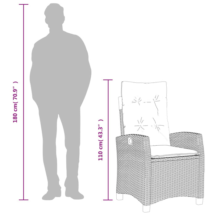 Set mobilier de grădină cu perne, 7 piese, gri, poliratan WALTI