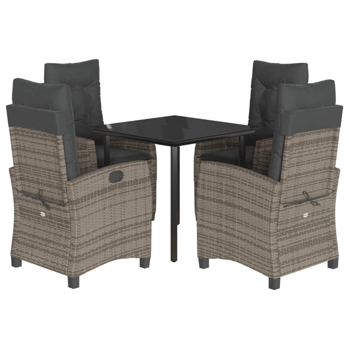 Set mobilier de grădină cu perne, 5 piese, gri, poliratan - WALTI WALTI
