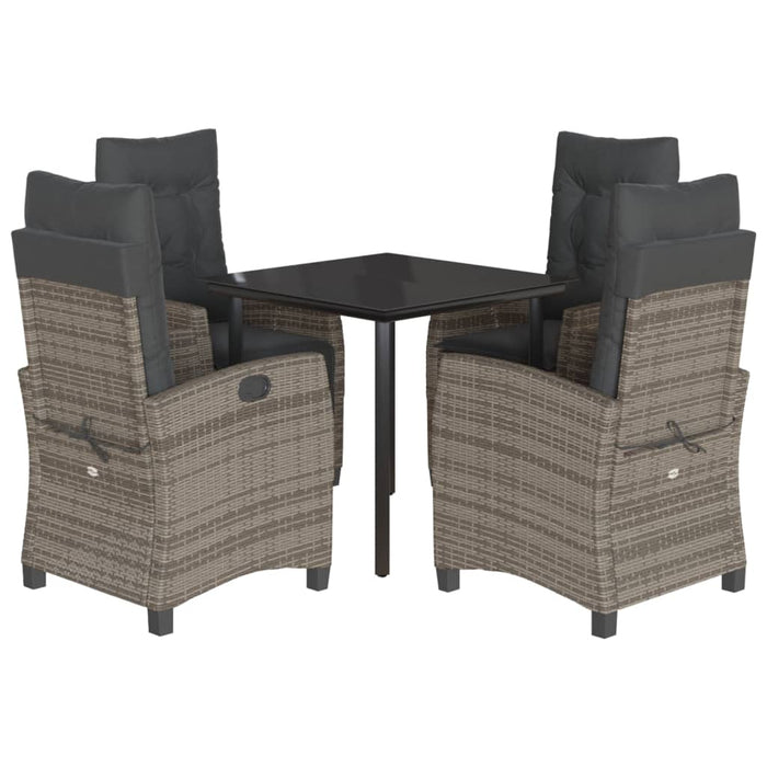 Set mobilier de grădină cu perne, 5 piese, gri, poliratan - WALTI WALTI