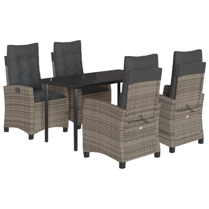 Set mobilier de grădină cu perne, 5 piese, gri, poliratan - WALTI WALTI