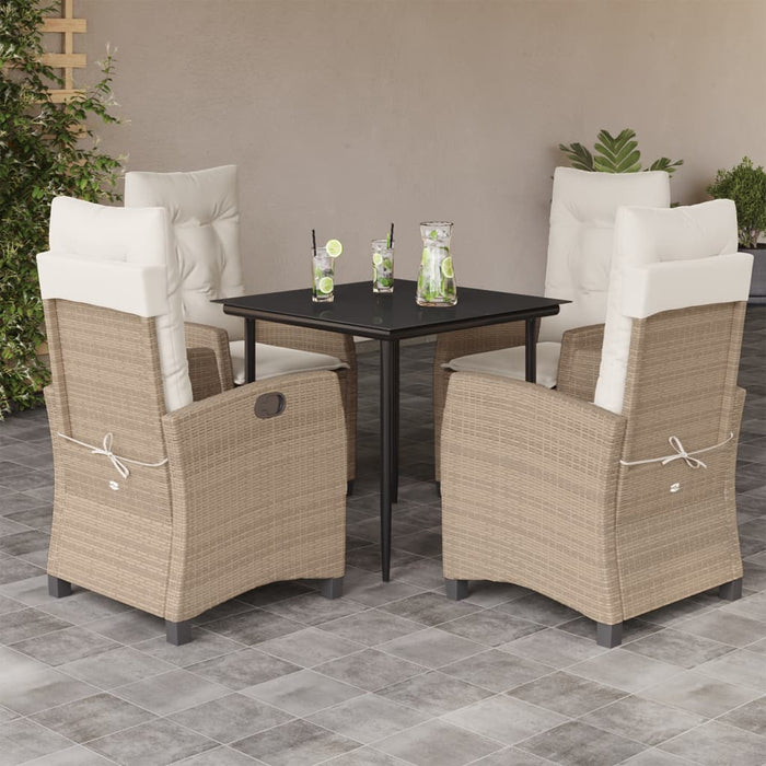 Set mobilier de grădină cu perne, 5 piese, bej, poliratan - WALTI WALTI