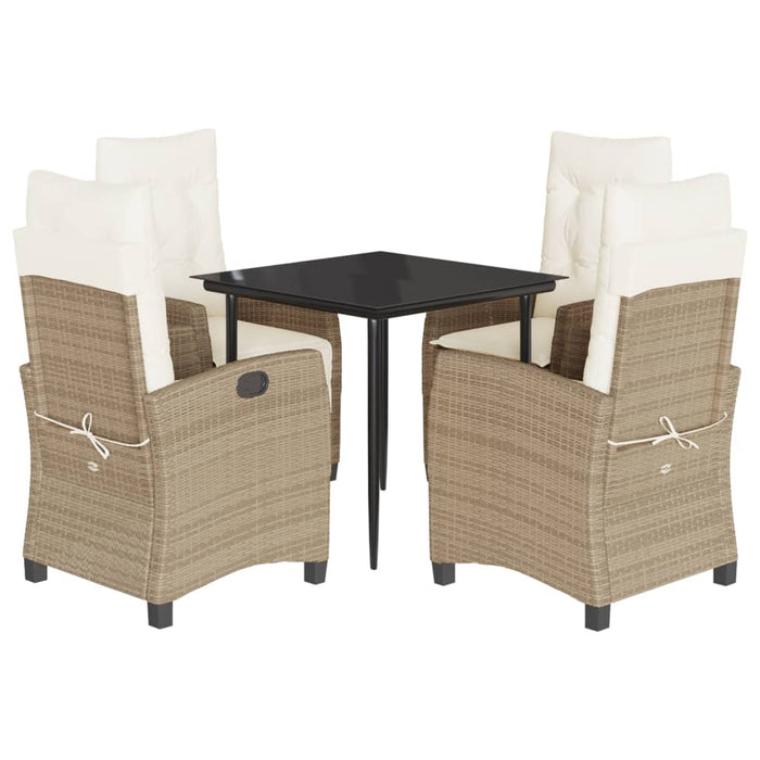Set mobilier de grădină cu perne, 5 piese, bej, poliratan - WALTI WALTI