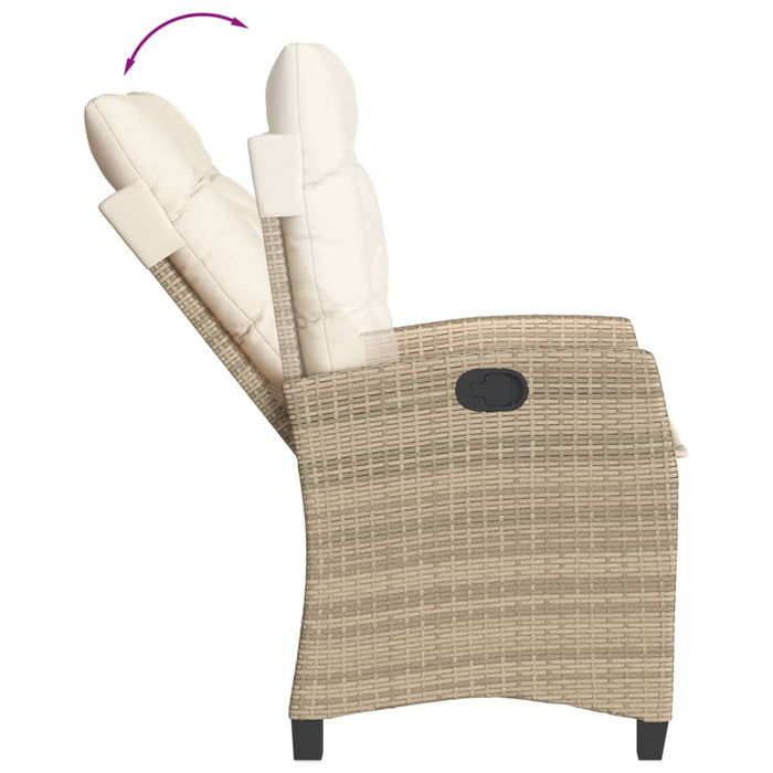 Set mobilier de grădină cu perne, 5 piese, bej, poliratan WALTI