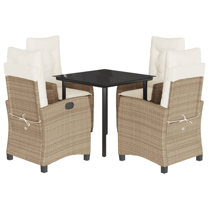 Set mobilier de grădină cu perne, 5 piese, bej, poliratan - WALTI WALTI