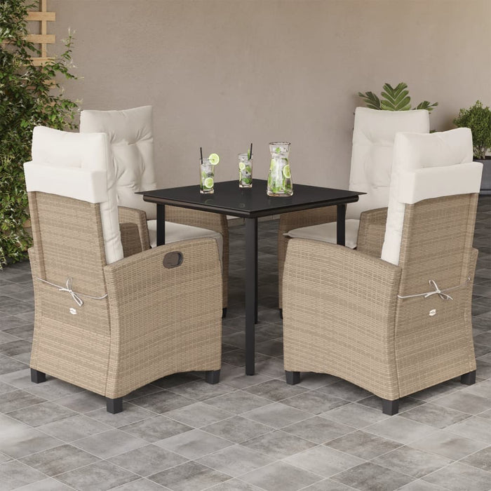 Set mobilier de grădină cu perne, 5 piese, bej, poliratan - WALTI WALTI
