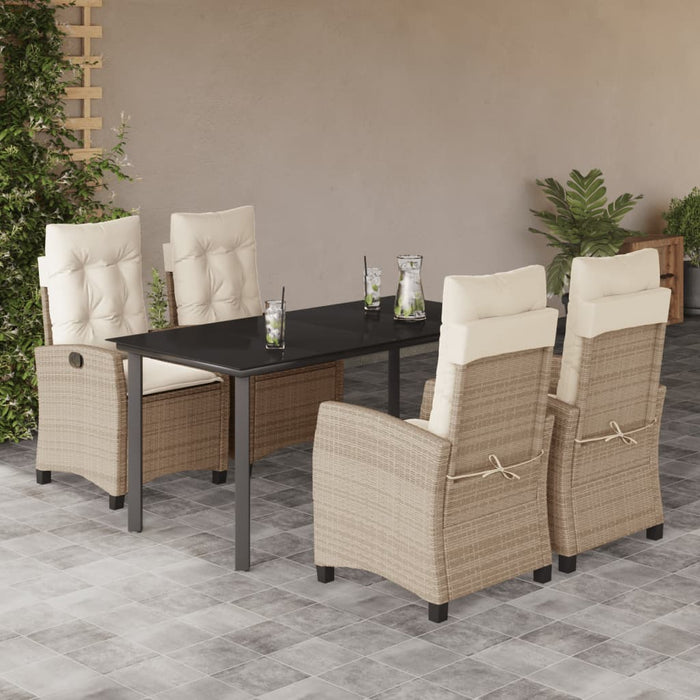 Set mobilier de grădină cu perne, 5 piese, bej, poliratan - WALTI WALTI