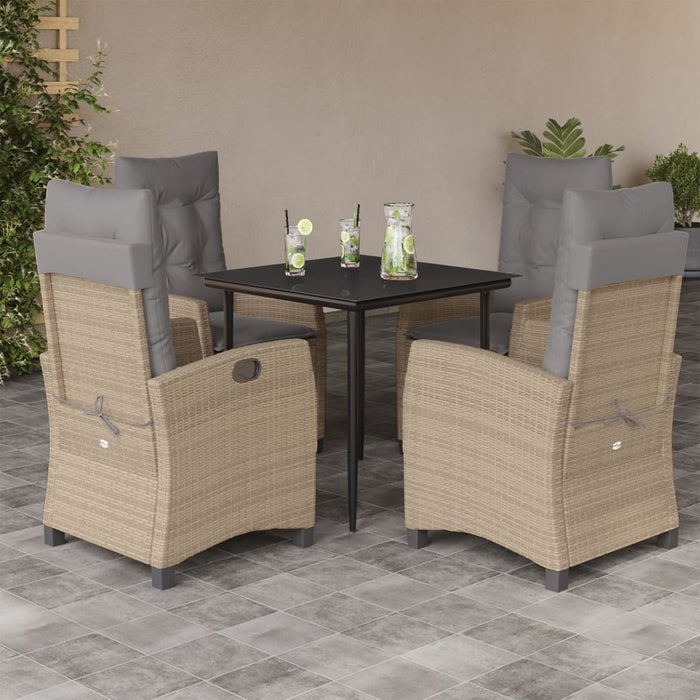 Set mobilier pentru grădină, 5 piese, cu perne, bej, poliratan - WALTI WALTI