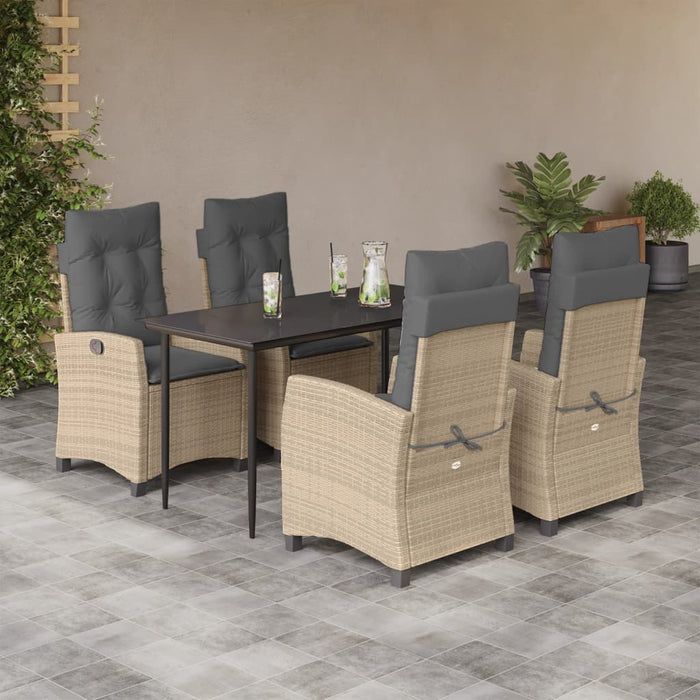 Set mobilier pentru grădină, 5 piese, cu perne, bej, poliratan - WALTI WALTI