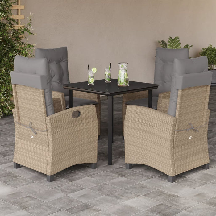 Set mobilier pentru grădină, 5 piese, cu perne, bej, poliratan - WALTI WALTI