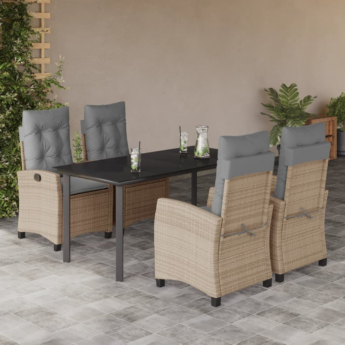 Set mobilier pentru grădină, 5 piese, cu perne, bej, poliratan - WALTI WALTI