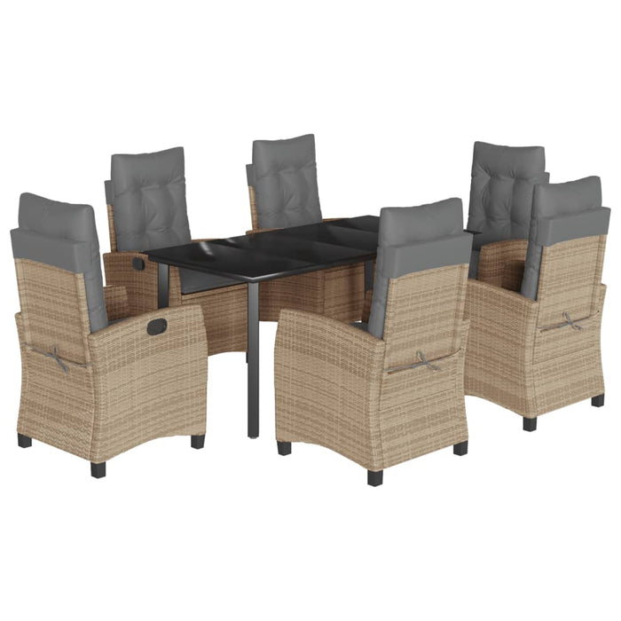 Set mobilier pentru grădină, 7 piese, cu perne, bej, poliratan WALTI