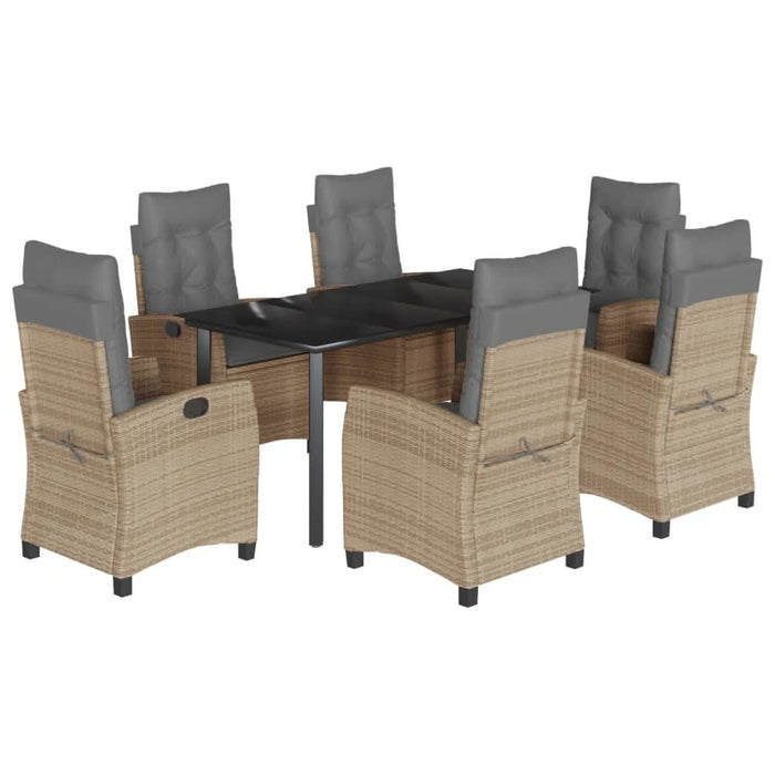 Set mobilier pentru grădină, 7 piese, cu perne, bej, poliratan - WALTI WALTI