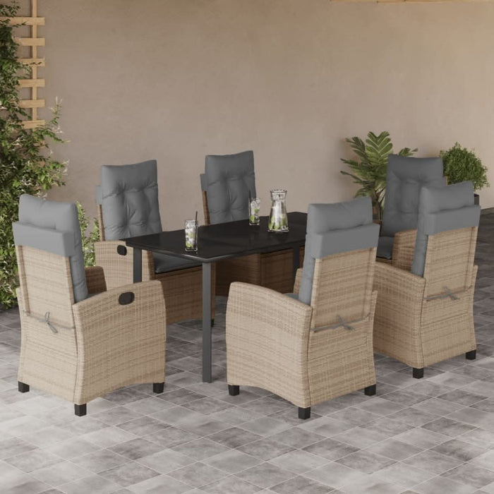 Set mobilier pentru grădină, 7 piese, cu perne, bej, poliratan - WALTI WALTI