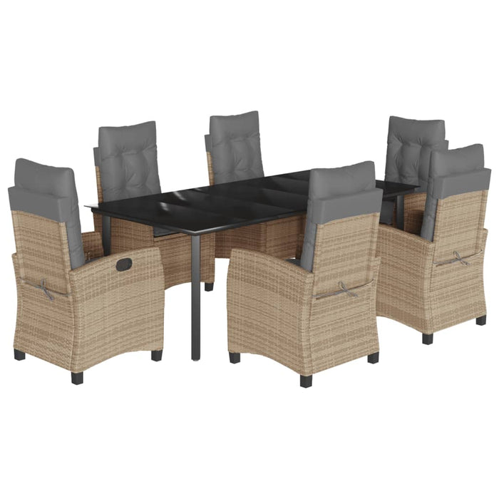 Set mobilier pentru grădină, 7 piese, cu perne, bej, poliratan - WALTI WALTI