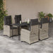Set mobilier de grădină cu perne, 5 piese gri deschis poliratan - WALTI WALTI
