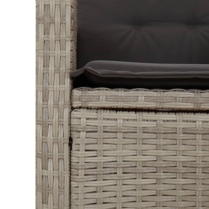 Set mobilier de grădină cu perne, 7 piese gri deschis poliratan WALTI