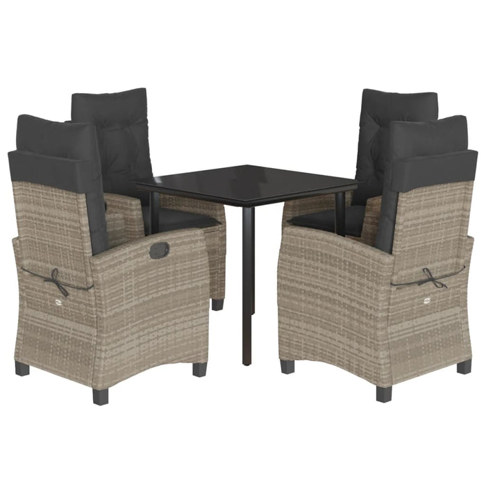 Set mobilier de grădină cu perne, 5 piese gri deschis poliratan - WALTI WALTI