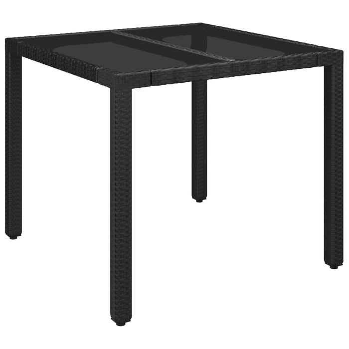 Set mobilier de grădină cu perne, 3 piese, negru, poliratan WALTI