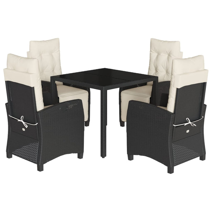 Set mobilier de grădină cu perne, 5 piese, negru, poliratan - WALTI WALTI