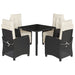 Set mobilier de grădină cu perne, 5 piese, negru, poliratan - WALTI WALTI