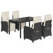 Set mobilier de grădină cu perne, 5 piese, negru, poliratan - WALTI WALTI