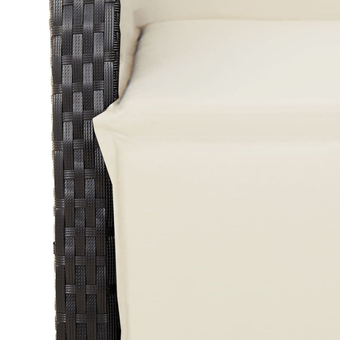 Set mobilier de grădină cu perne, 5 piese, negru, poliratan - WALTI WALTI