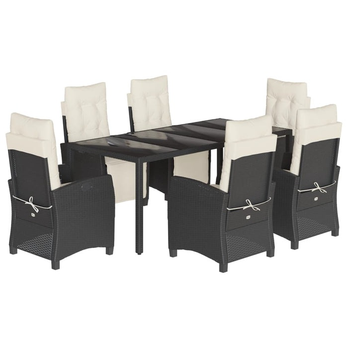 Set mobilier de grădină cu perne, 7 piese, negru, poliratan - WALTI WALTI