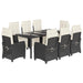 Set mobilier de grădină cu perne, 9 piese, negru, poliratan - WALTI WALTI
