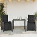 Set mobilier de grădină cu perne, 3 piese, negru, poliratan - WALTI WALTI