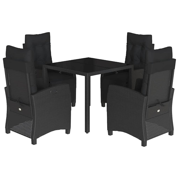 Set mobilier de grădină cu perne, 5 piese, negru, poliratan - WALTI WALTI