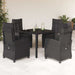 Set mobilier de grădină cu perne, 5 piese, negru, poliratan - WALTI WALTI