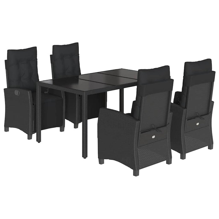 Set mobilier de grădină cu perne, 5 piese, negru, poliratan - WALTI WALTI