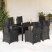 Set mobilier de grădină cu perne, 7 piese, negru, poliratan - WALTI WALTI