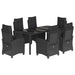 Set mobilier de grădină cu perne, 7 piese, negru, poliratan - WALTI WALTI