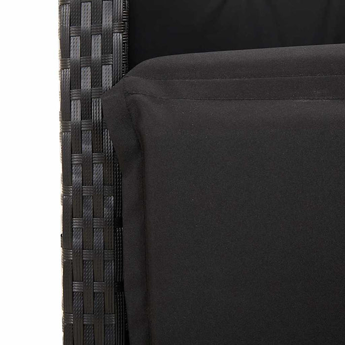 Set mobilier de grădină cu perne, 9 piese, negru, poliratan - WALTI WALTI