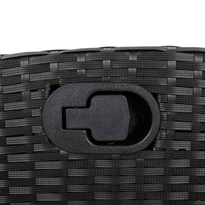 Set mobilier de grădină cu perne, 9 piese, negru, poliratan - WALTI WALTI