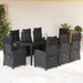 Set mobilier de grădină cu perne, 9 piese, negru, poliratan - WALTI WALTI