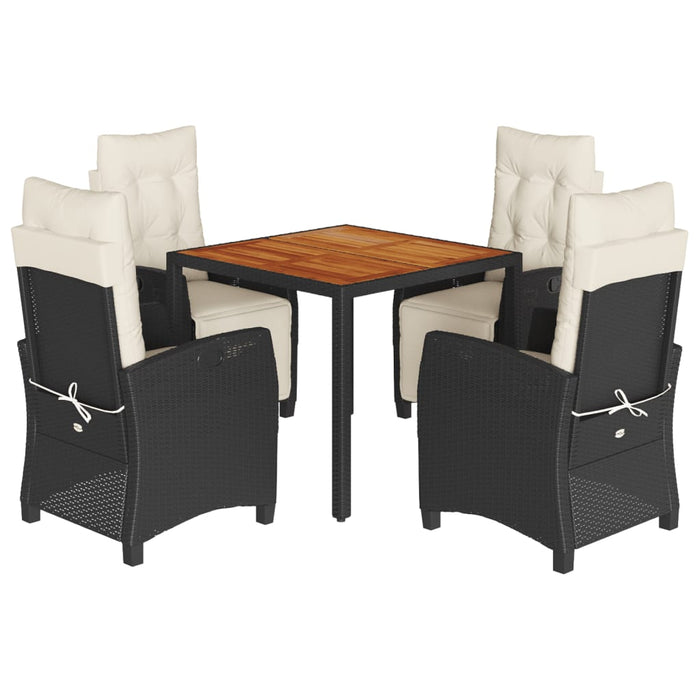 Set mobilier de grădină cu perne, 5 piese, negru, poliratan - WALTI WALTI