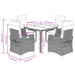 Set mobilier de grădină cu perne, 5 piese, negru, poliratan - WALTI WALTI