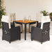 Set mobilier de grădină cu perne, 5 piese, negru, poliratan - WALTI WALTI
