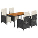 Set mobilier de grădină cu perne, 5 piese, negru, poliratan - WALTI WALTI