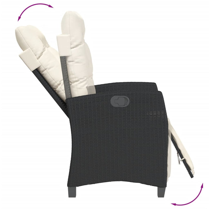 Set mobilier de grădină cu perne, 5 piese, negru, poliratan - WALTI WALTI
