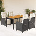 Set mobilier de grădină cu perne, 5 piese, negru, poliratan - WALTI WALTI
